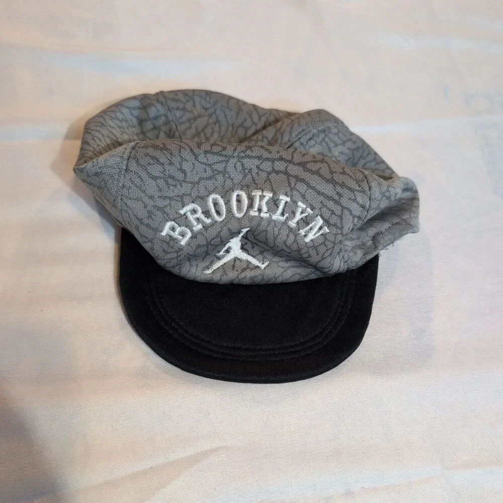 Jordan Brooklyn Elephant Print Grey Black Infant Hat Cap 24 MonthJumpman